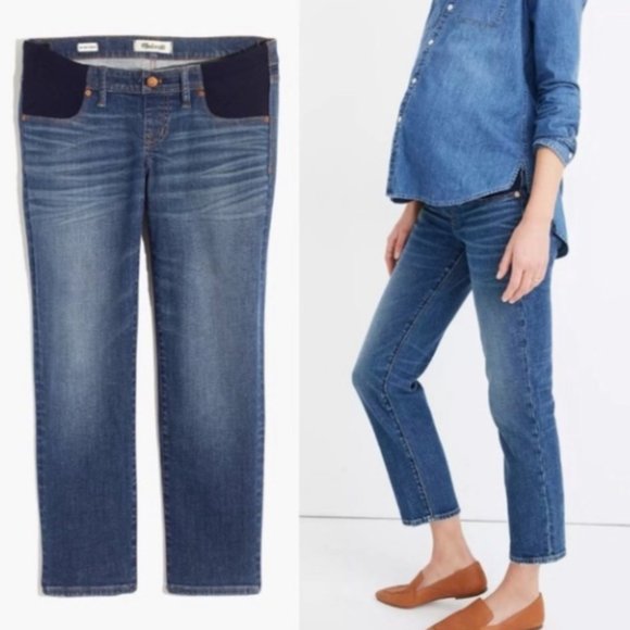 Madewell Maternity Women's Straight Leg Side-Panel Blue Jeans Size 27 - Picture 1 of 11